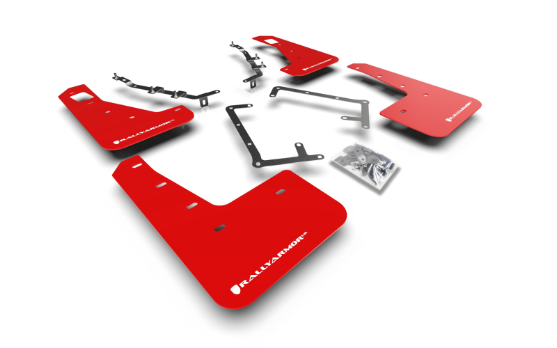 Ford Focus Mud Flap - Rally Armor - UR Red Flap/White Logo - Red - `09-`11 Ford Focus Mud Flap - Rally Armor - UR Red Flap/White Logo - Red - `09-`11